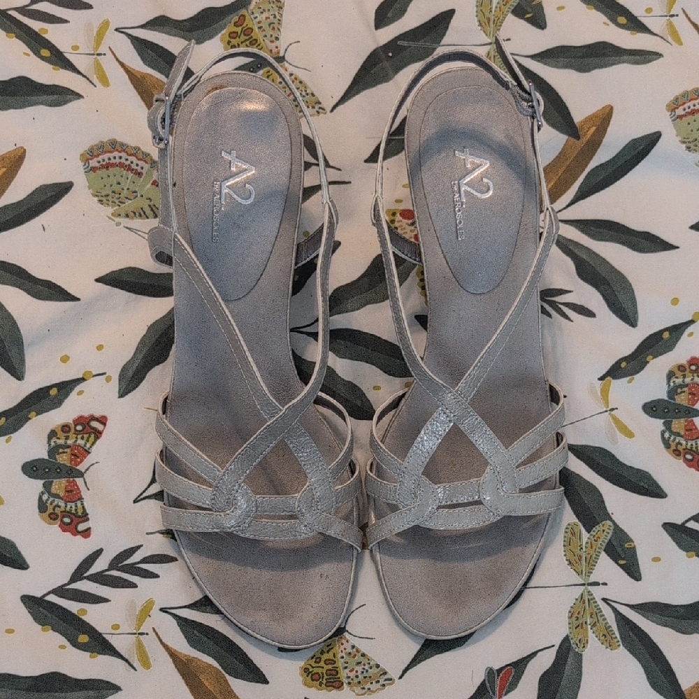 A2 by Aerosoles Women's Silver Sandals